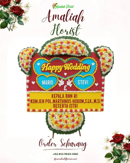 Papan Bunga Pernikahan Terjan